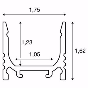 Profilo 0465 a plafone alluminio nero versione standard per strisce max 10mm