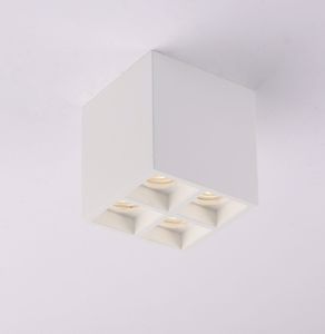 Mini plafoniera cubo di gesso bianco pitturabile gu10 moderna quadrata promozione fine scorte