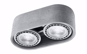 Plafoniera rotonda ovale cemento grigio due luci gu10 220v