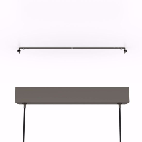 Lampadario tavolo moderno economico barra nera legno led 18w 3000k dimmerabile