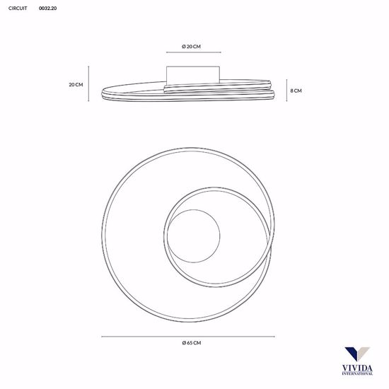 Vivida circuit plafoniera led 3000k 4000k dimmerabile   bianca