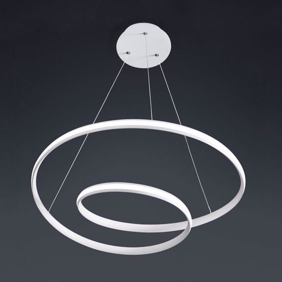 Lampadario bianco led 40w 3000k 4000k design vivida circuit spirale dimmerabile