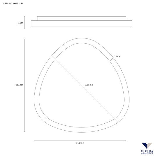 Plafoniera led 48w nero 60w 3000k 4000k dimmerabile vivida lifering