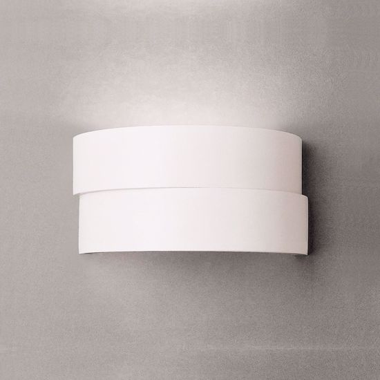 Applique bianca di gesso design moderna curvo pitturabile  per interni