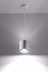 Lampadario pendente cilindro bianca per illuminazione bancone cucina moderna