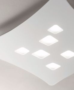 Plafoniera da soffitto led 40w moderna isotta gea luce bianca per cucina soggiorno
