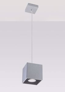 Lampadario cubo pendente metallo grigio cucina moderna