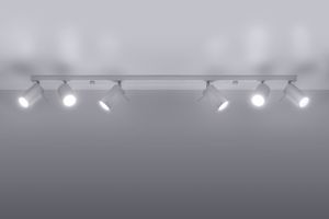 Spot da soffitto a binario bianco 6 faretti led orientabili gu10