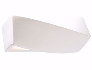 Applique di gesso bianca 35cm pitturabile design moderna e27