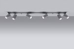 Spot da soffitto grigio a binario con 6 faretti gu10 led orientabili