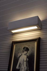 Applique rettangolare lampada di gesso bianco pitturabile