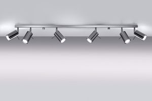 Binario led design cromato con 6 spot faretti orientabili gu10