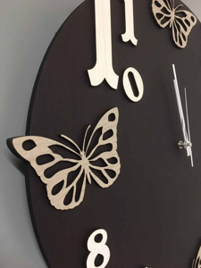 Orologio legno da parete farfalle 50cm tondo moderno