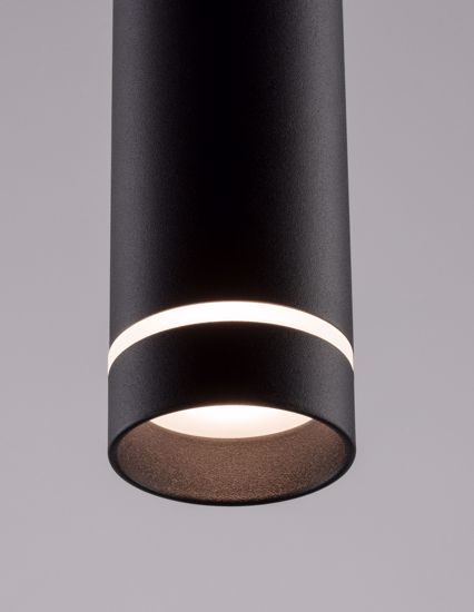Lampadario luce pendente cilindro nero moderno per cucina