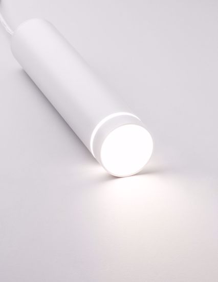 Lampadario pendente cilindro bianco luce singola per bancone cucina