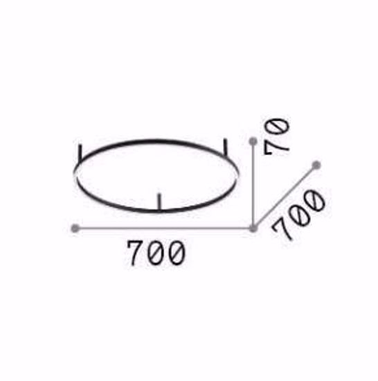 Oracle slim pl d070 round ideal lux plafoniera led 38w 3000k bianca per soggiorno