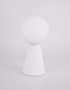 Lampada da comodino design moderna gesso bianco sfera vetro per camera da letto