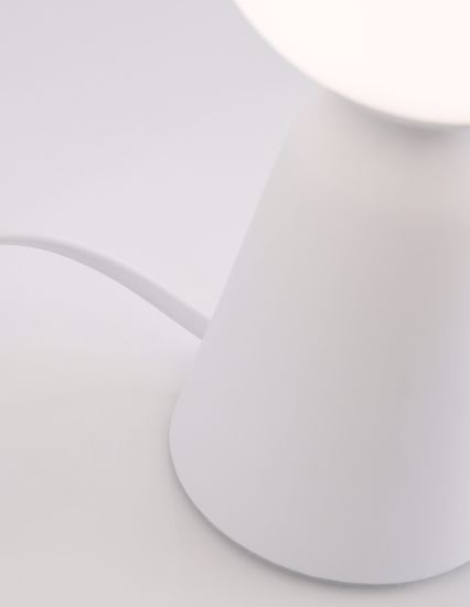 Abatjour da comodino design moderna gesso bianco sfera vetro per camera da letto