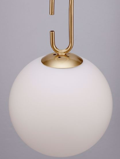 Lampadario oro sfera vetro per camera da letto contemporanea