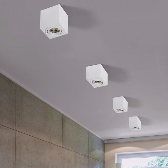 Faretto led cubo da soffitto bianco orientabile gu10