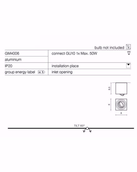 Faretto led cubo da soffitto bianco orientabile gu10