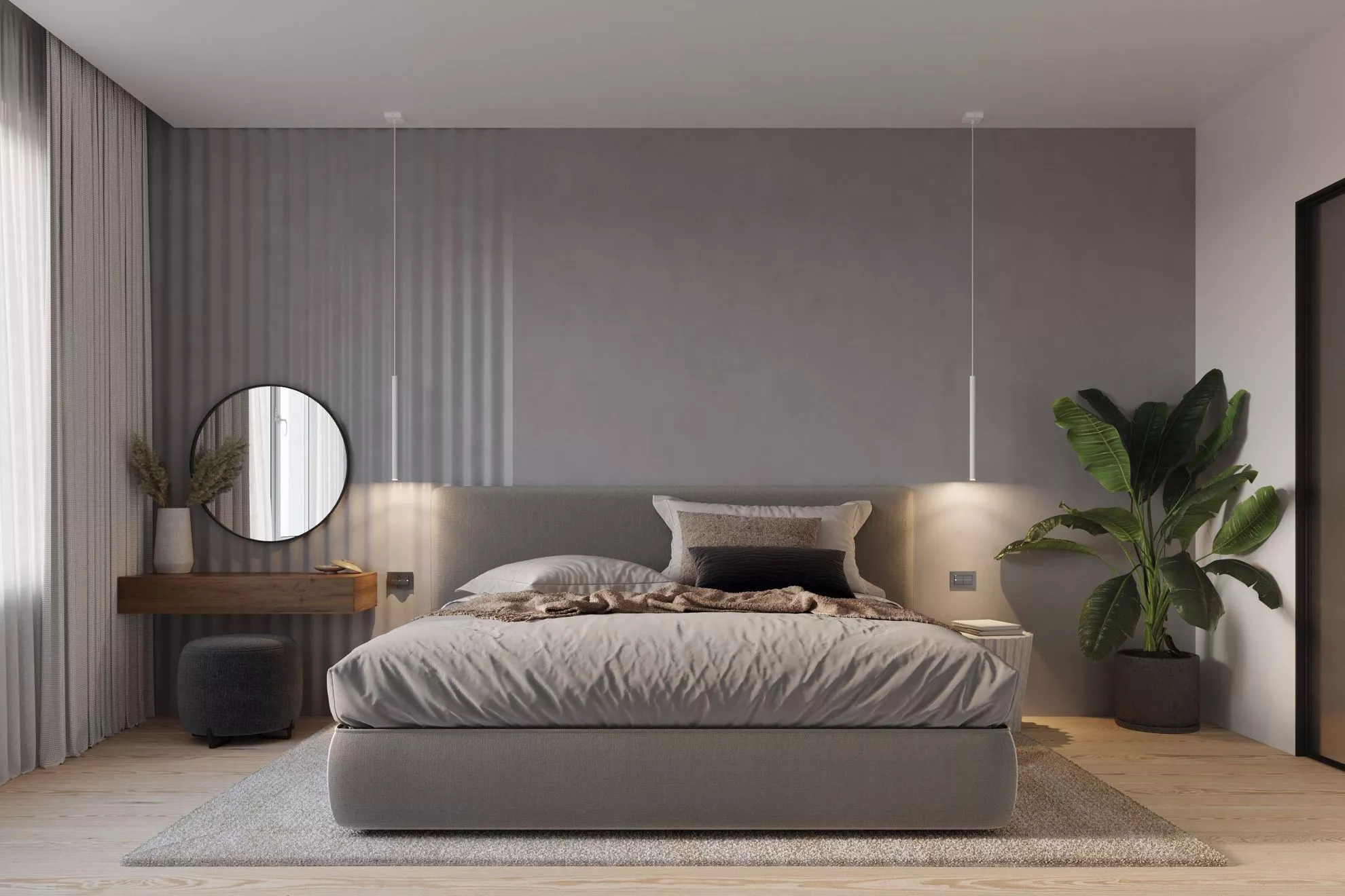 Lampadario per comodino camera da letto moderna ultra sottile bianca  cilindro - 7C7C