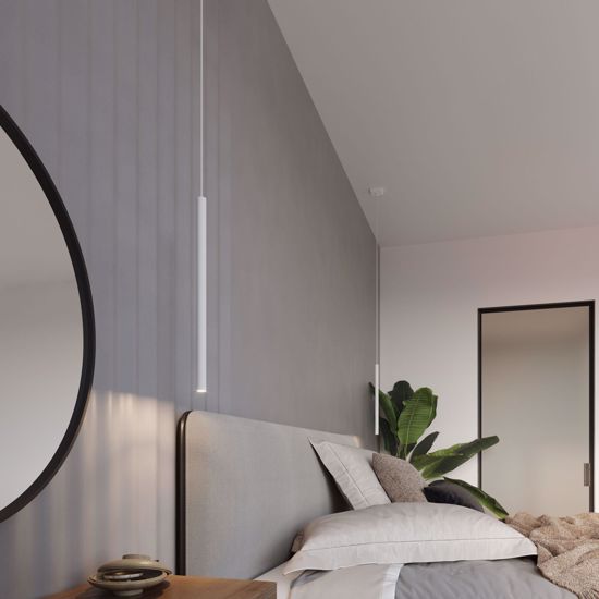 Lampadario per comodino camera da letto moderna ultra sottile bianca cilindro