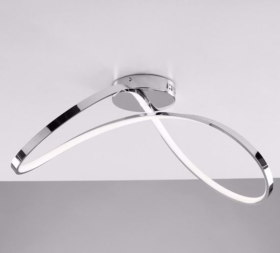 Plafoniera fiocco design moderna led 45w 4500k cromo