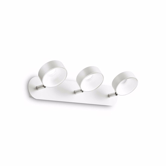 Oby pl3 ideal lux applique led 18w 3000k orientabile bianco