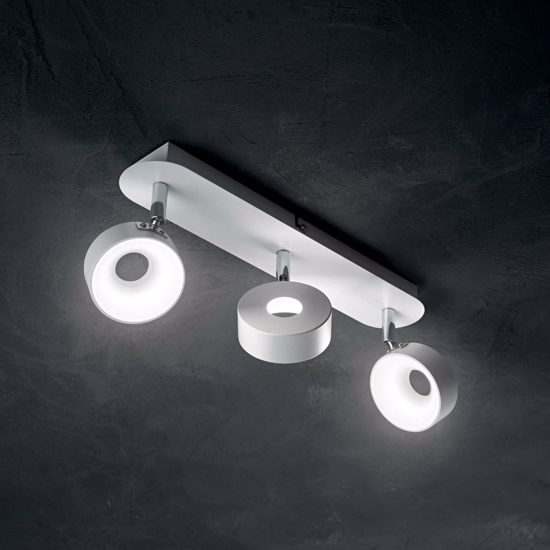 Oby pl3 ideal lux applique led 18w 3000k orientabile bianco