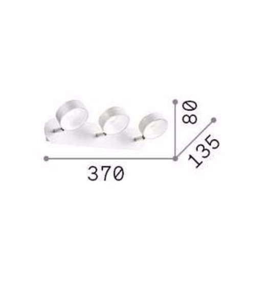 Oby pl3 ideal lux applique led 18w 3000k orientabile bianco