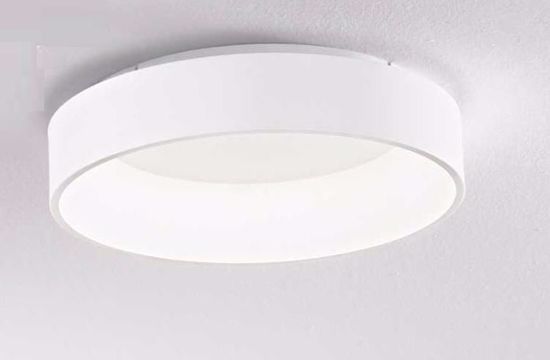 Ideal lux ziggy pl d045 plafoniera led 30w 3000k anello bianco 45cm moderna