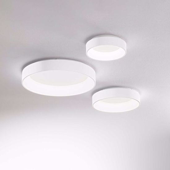 Ideal lux ziggy pl d045 plafoniera led 30w 3000k anello bianco moderna