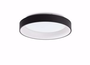 Ziggy pl d060 ideal lux plafoniera led 3000k rotonda nera design minimalista per soggiorno