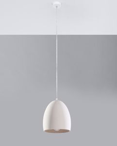 Lampadario pendente per cucina piccola cupola gesso bianco pitturabile
