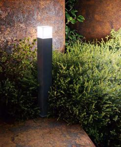 Lampione da giardino ip44 grigio antracite gea led adipi e27 led moderno