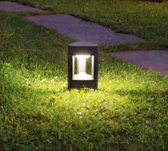 Lampione basso da giardino gea luce janet ip54 grigio antracite moderno gx53 220v