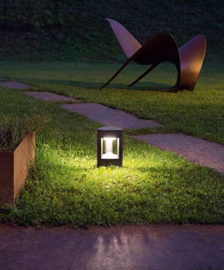 Lampione basso da giardino gea luce janet ip54 grigio antracite moderno gx53 220v