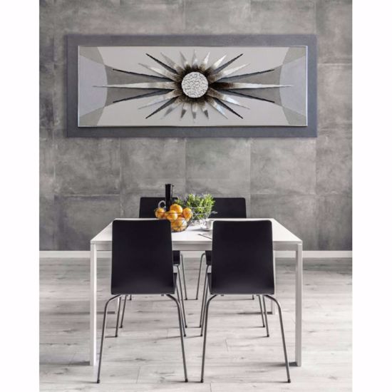Quadro sole grigio antracite moderno 155x65 per soggiorno