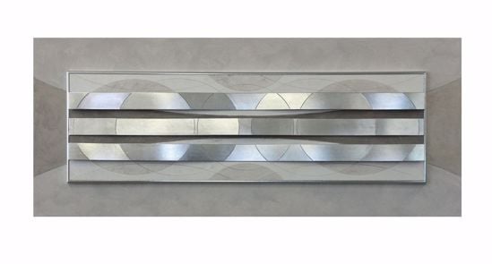 Quadro design decorativo materico argento 155x65 elegante per salotto