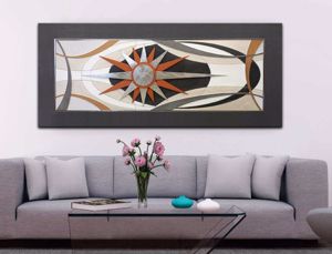 Quadro sole astratto 3d decorativo 155x65 decorato per soggiorno salotto