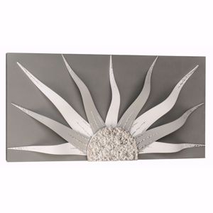 Quadro sole tortora argento decorativo per salotto 160x80 elevata qualità