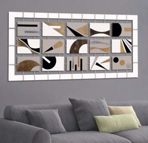 Quadro astratto moderno per soggiorno 175x85 pannelli legno decorativi