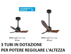 Ventilatore nero a soffitto con telecomando stile vintage silenzioso multifunzione