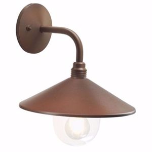 Applique rustico marrone da esterno alluminio diffusore vetro verso il basso ip44