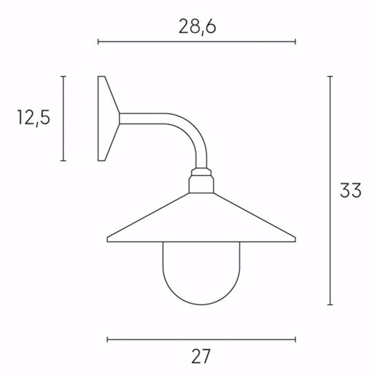 Applique rustico marrone da esterno diffusore vetro ip44