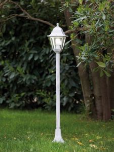Lampione da esterno giardino bianco argento ip43