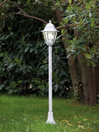 Lampione da esterno giardino bianco argento ip43