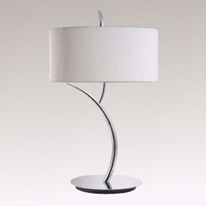 Lampada da tavolo per camera da letto moderna cromo lucido paralume ovale