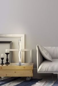 Linee di luce lampada da comodino led argento intrecciato per camera da letto